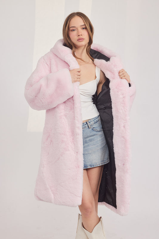 The Coat WH - עם כובע ראביט ורוד בייבי