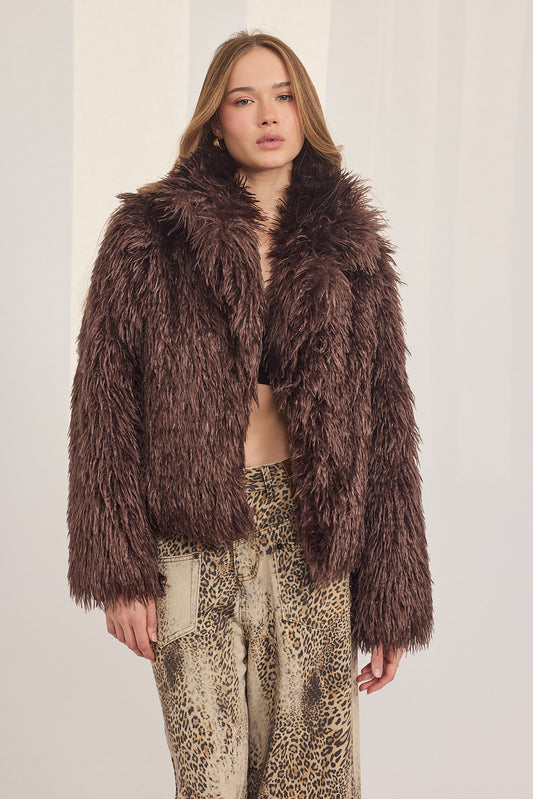 מעיל אליס - מתולתל חום