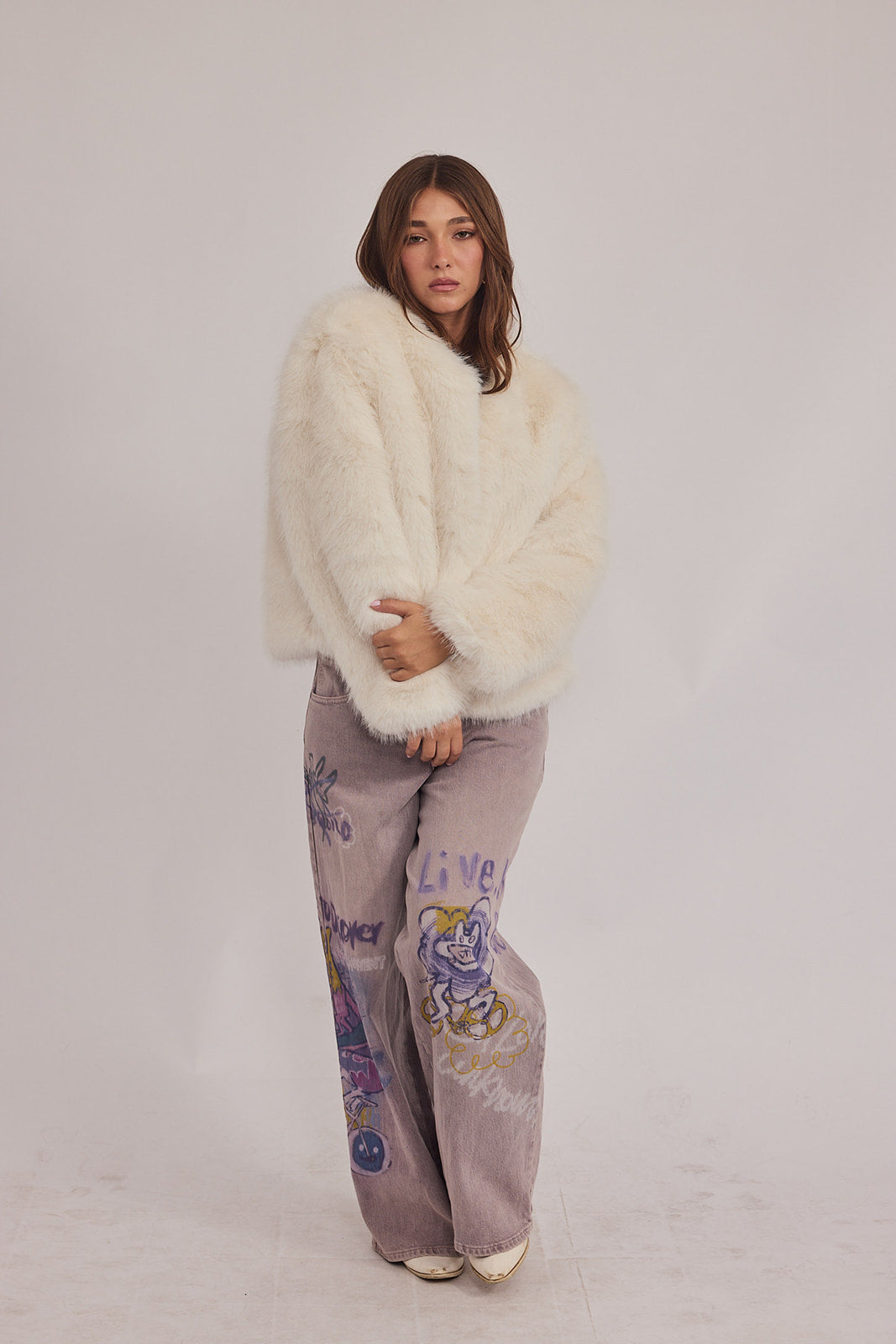 Blair Coat - פרוות סופי לבן