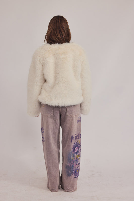 Blair Coat - פרוות סופי לבן