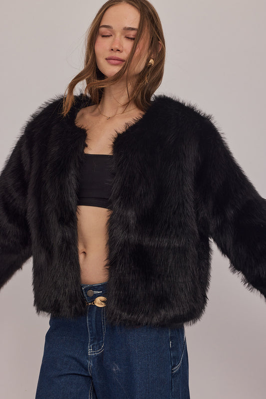 Blair Coat - פרוות סופי שחור