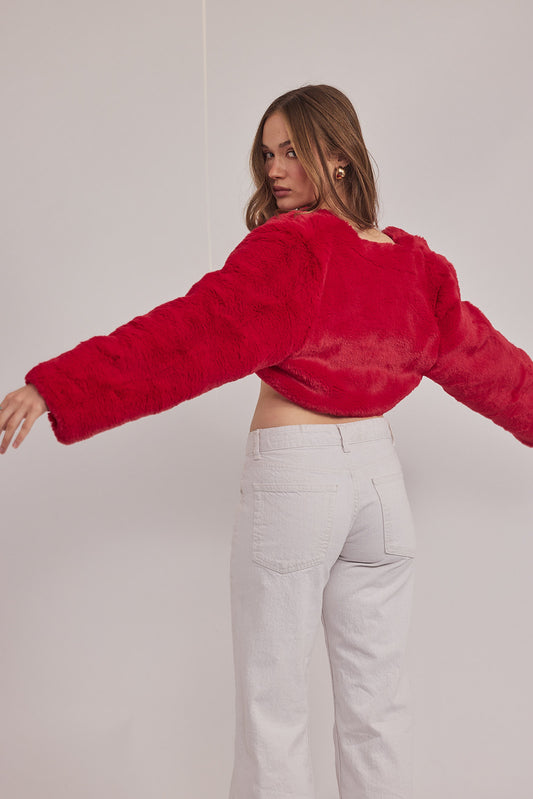 מעיל סלינה - שרוולון ראביט אדום