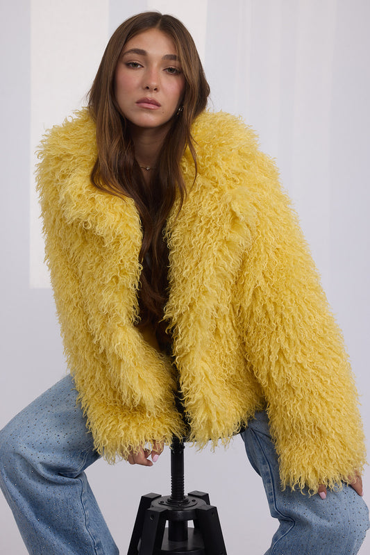 מעיל אליס - מתולתל צהוב