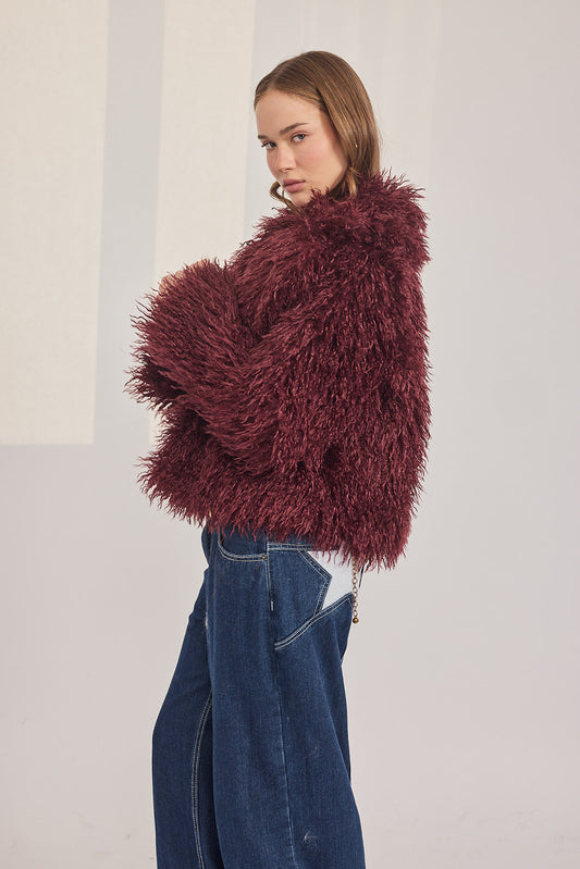 מעיל אליס - מתולתל בורדו