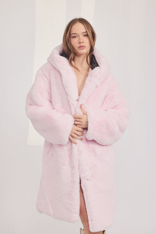 The Coat WH - עם כובע ראביט ורוד בייבי