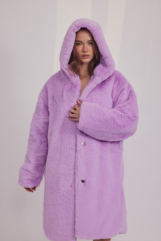 The Coat WH - עם כובע ראביט סגול