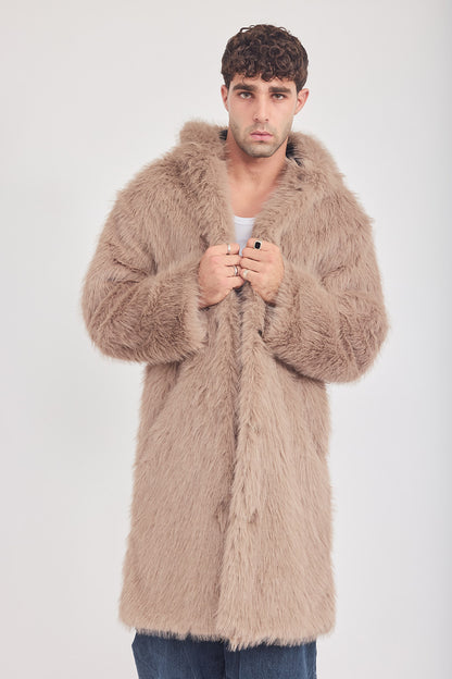 The Coat WH + עם כובע סופי חום בהיר