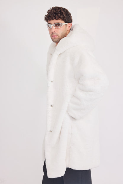 The Coat WH + עם כובע ראביט לבן