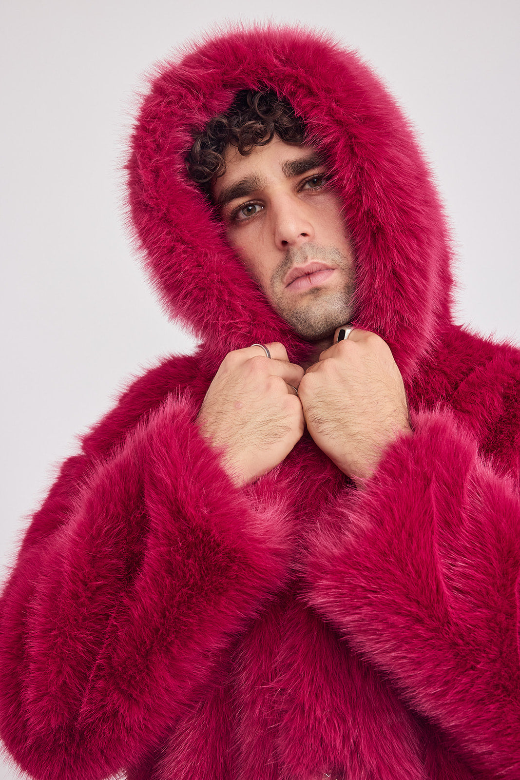 The Coat WH + עם כובע סופי ורוד חם