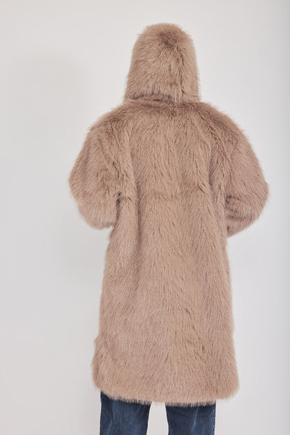 The Coat WH + עם כובע סופי חום בהיר