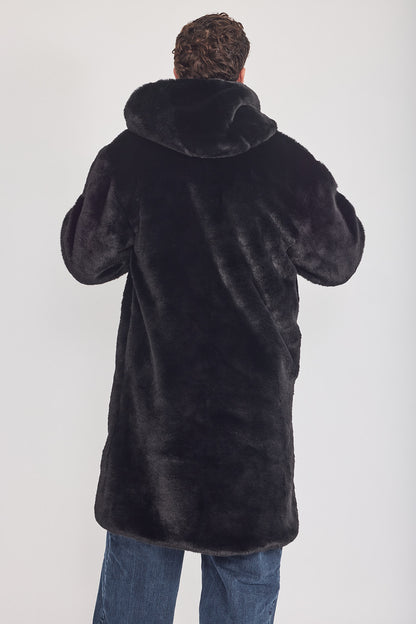 The Coat WH + עם כובע ראביט שחור