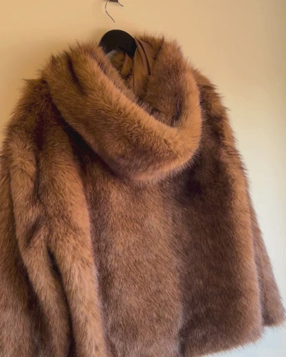 מעיל סופי עם כובע - חום